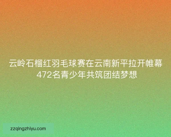 云岭石榴红羽毛球赛在云南新平拉开帷幕 472名青少年共筑团结梦想 云岭石榴红羽毛球赛在云南新平拉开帷幕 472名青少年共筑团结梦想