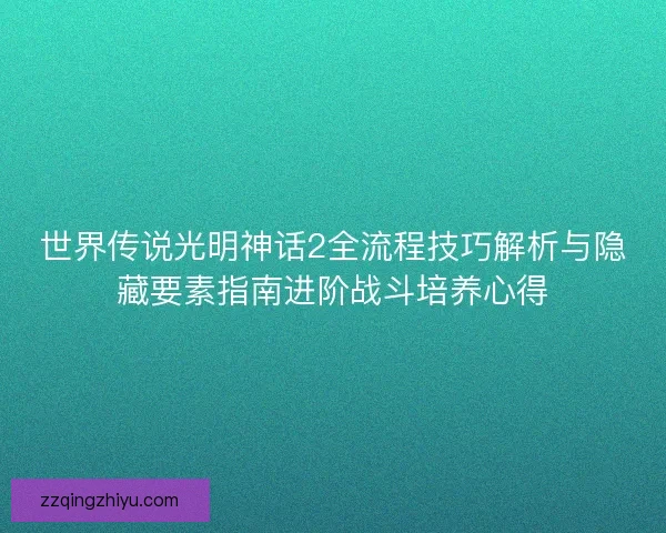 世界传说光明神话2全流程技巧解析与隐藏要素指南进阶战斗培养心得