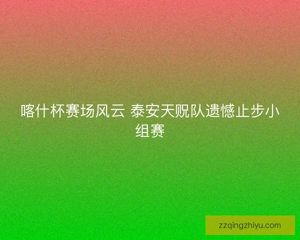 喀什杯赛场风云 泰安天贶队遗憾止步小组赛 喀什杯赛场风云 泰安天贶队遗憾止步小组赛
