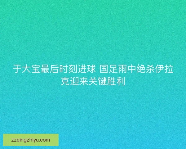 于大宝最后时刻进球 国足雨中绝杀伊拉克迎来关键胜利